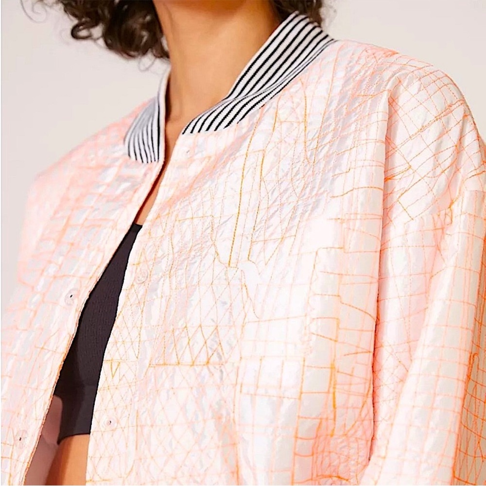 Without Walls UO Embroidered Parachute Cropped Bomber Jacket